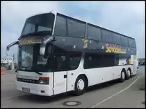 Setra 328 DT von Schödel-Reisen (ex Eurobus ch) aus Deutschland im Stadthafen Sassnitz am 04.06.2014