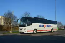 Am 31.12.2015 steht PZ-939HM auf dem Parkplatz der A 115 am Funkturm in Berlin. Aufgenommen wurde ein VDL Futura.
