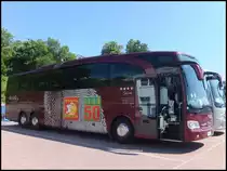 Mercedes Travego von J. Mathä aus Österreich im Stadthafen Sassnitz am 06.06.2014