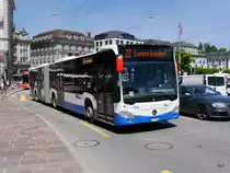 VBL - Mercedes Citaro Nr.164  LU 170563 unterwegs auf der Linie 22 in der Stadt Luzern am 21.05.2016