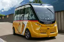 Selbstfahrendes Postauto aus Sion,  beim Gottardo Publikumsanlass am 4.6.2016.