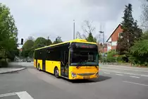 Bus Dänemark / Region Seeland / Region Sjælland: Iveco Crossway LE - Wagen 2572 von Trafikselskabet Movia, aufgenommen im Mai 2016 an der oberirdischen S- und U-Bahn - Station Flintholm in Kopenhagen. 