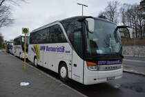 Zur  Grünen Woche 2016  ist SON-WW 93 zu Besuch in Berlin. Aufgenommen wurde ein Setra S 411 HD (LWW Bustouristik GmbH) / 16.01.2016 / Berlin, Jesse-Owens-Allee.
