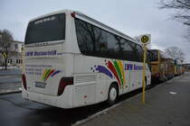 Zur  Grünen Woche 2016  ist SON-WW 93 zu Besuch in Berlin. Aufgenommen wurde ein Setra S 411 HD (LWW Bustouristik GmbH) / 16.01.2016 / Berlin, Jesse-Owens-Allee.
