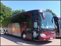 Mercedes Travego von J. Mathä aus Österreich im Stadthafen Sassnitz am 06.06.2014