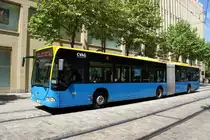 Stadtbus Chemnitz / CVAG Chemnitz: Mercedes-Benz Citaro G der Chemnitzer Verkehrs-AG (CVAG) - Wagen 243, aufgenommen im Juni 2016 in der Innenstadt von Chemnitz.
