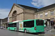 Mercedes Citaro 711, auf der Linie 30, wartet an der Endstation am Badischen Bahnhof. Die Aufnahme stammt vom 15.06.2016.
