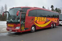 Zur  Grünen Woche 2016  ist L-PR 7000 zu Besuch in Berlin. Aufgenommen wurde ein Mercedes Benz Travego (Pelka Reisen) / 16.01.2016 / Berlin, Olympischer Platz.
