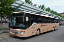 . EW 1325, Setra S 419 UL, von Emile Weber, steht am Bahnhof in Saarbrücken zur abfahrt nach Luxemburg bereit.  20.06.2016