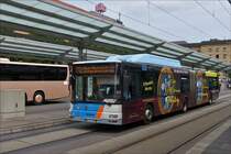 . MAN Lion's City am Busbahnhof in Saarbrücken.  20.06.2016