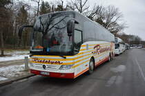 Zur  Grünen Woche 2016  ist RD-RI 555 zu Besuch in Berlin. Aufgenommen wurde ein Mercedes Benz Tourismo (Der Riesebyer) / 16.01.2016 / Berlin, Olympischer Platz.
