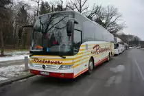 Zur  Grünen Woche 2016  ist RD-RI 555 zu Besuch in Berlin. Aufgenommen wurde ein Mercedes Benz Tourismo (Der Riesebyer) / 16.01.2016 / Berlin, Olympischer Platz.
