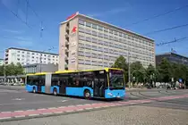 Stadtbus Chemnitz / CVAG Chemnitz: Mercedes-Benz Citaro C2 Gelenkbus der Chemnitzer Verkehrs-AG (CVAG) - Wagen 272, aufgenommen im Juni 2016 in der Innenstadt von Chemnitz.