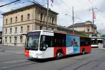 Bus Mainz: Mercedes-Benz Citaro Facelift Ü vom Rhein-Nahe-Bus (Omnibusverkehr Rhein-Nahe / ORN) in der Lackierung der Saar-Pfalz-Bus GmbH, aufgenommen im Juni 2016 am Hauptbahnhof in Mainz.