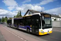 Stadtbus Mainz: Mercedes-Benz Citaro C2 Gelenkbus der MVG Mainz / Mainzer Verkehrsgesellschaft, aufgenommen im Juli 2016 in Mainz-Bretzenheim.
