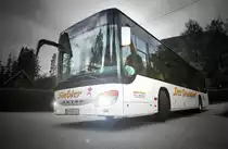 Setra S 415 NF von Siebler Reisen, unterwegs auf der Kfl. 5021 als Kurs 11 (Oberdrauburg Bahnhof - Gerlamoos), am 4.7.2016 bei der Enfahrt in die Haltestelle Greifenburg Gemeindeamt.