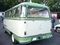Heckansicht eines Mercedes Benz O319 mit Dachrandverglasung. 1955 - 1963. Herner Oldies am 03.07.2016.