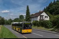 Vom 4. bis am 17. Juli 2016 verkehren zwischen Köniz und Schwarzenburg wegen Bauarbeiten Bahnersatzbusse. Zum Einsatz kommen neben diversen Fahrzeugen von Postauto auch ein ex-Schaffhauser HESS/Volvo, ein HESS/Volvo Demobus und ein ex-Rottaler Setra 3-Achser. <br>
Am 6. Juli 2016 konnte ich diesen MAN 3-Achser von Postauto etwas ausserhalb von Köniz ablichten.