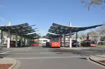 Bushof Wittlich ZOB mit verschiedene MAN Lion's City von Rhein-Mosel-Bus aufgenommen 06.05.2016