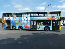 MAN Lion's City DD der BVG, B-V 3309 in Berlin / Hertzallee  im Juli 2016.