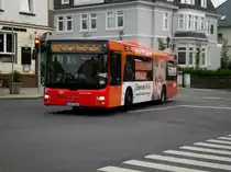MAN Niederflurbus 3. Generation (Lion's City) auf der Linie OV2 nach Velbert Nordfriedhof an der Haltestelle Velbert ZOB.(16.7.2016)
