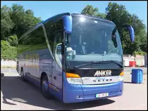 Setra 411 HD von Anker aus Deutschland im Stadthafen Sassnitz am 15.06.2014
