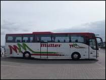 Mercedes Tourismo von Müller aus Deutschland im Stadthafen Sassnitz am 16.06.2014