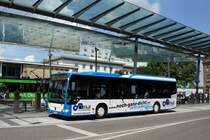 Stadtbus Heilbronn / Heilbronner Hohenloher Haller Nahverkehr GmbH (HNV): Mercedes-Benz Citaro LE der SWH (Stadtwerke Heilbronn GmbH) - Wagen 7, aufgenommen im Juli 2016 am Hauptbahnhof in Heilbronn.