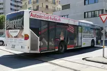 Die letzte Woche im Einsatz, Citaro des Ortsbus Brig-Glis beim verlassen vom Bahnhofplatz Brig am 29.7.16.