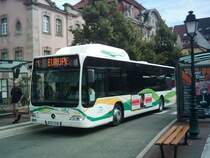 Neuer Erdgasbus Mercedes-Benz O 530 CNG (Citaro) im elsssischen Colmar. Drei Exemplaren wurden im Sommer 2008 in Dienst gestellt. Sie erhielten die Wagennummern 269 bis 271. Das Bild zeigt den Wagen 269 an der Haltestelle Unterlinden in der Innenstadt von Colmar.