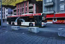 Ein Scania/Hess K320 UB der AAGU, unterwegs auf der Linie 60.401 (AAGU-Linie 1) als Kurs 112 (Flüelen, Gruonbach - Göschenen, Bahnhof).
Aufgenommen am 20.7.2016, nahe der Haltestelle Erstfeld, Bahnhof.