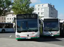 Stadtwerke Aschaffenburg Mercedes Benz Citaro 2 Wagen 187 und Citaro Facelift Wagen 170 am 01.08.16 am Hauptbahnhof