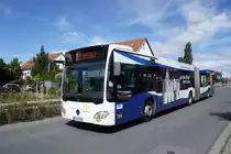 Stadtbus Mainz: Mercedes-Benz Citaro C2 Gelenkbus der MVG Mainz / Mainzer Verkehrsgesellschaft, aufgenommen im August 2016 in Mainz-Bretzenheim.