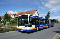 Stadtbus Mainz / Stadtbus Wiesbaden: Mercedes-Benz Citaro G der ESWE Wiesbaden, aufgenommen im August 2016 in Mainz-Bretzenheim.
