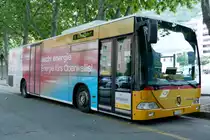 Citaro 963 nach dem letzten Einsatz auf dem Ortsbus Brig-Glis beim Zirkusplatz abgestellt, am 5.8.16.