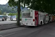 Nochmals alle 5 Citaros des Ortsbus Brig-Glis auf einen Blick, nach ihren letzten Einsätzen am 5.8.16, auf dem Zirkusplatz in Brig.