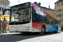 Ab heute 6.8.16 fahren die neuen MAN auf dem Ortsbus Brig-Glis, hier der MAN der zum anschauen den ganzen Tag auf dem Stadtplatz stand.
