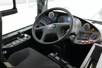 Blick hinters Lenkrad von MAN, bei der Präsentation am 6.8.16 auf dem Stadtplatz.