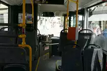 Innenraum des neuen MAN vom Ortsbus, bei der Präsentation am 6.8.16 in Brig.