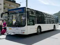 Neuer MAN '10446'  VS 449 118  vom Ortsbus Brig-Glis beim ersten Einsatztag am 6.8.16 auf dem Bhf Brig.