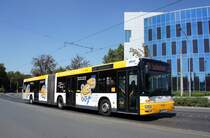 Stadtbus Mainz: MAN NG der MVG Mainz / Mainzer Verkehrsgesellschaft (Wagen 726), aufgenommen im August 2016 in der Nähe der Haltestelle  Bismarckplatz  in Mainz.