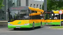 Solaris-Stadtbus am Bahnhof Nyiregyhaza, 29. ‎Mai ‎2016