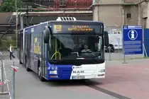 Wagen 40 der Völklinger Verkehrsbetriebe, ein MAN A40, seit Januar 2014 im Liniendienst, im P + R Einsatz.
