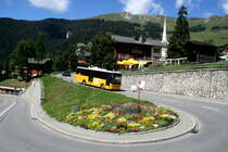 Ein Irisbus Crossway Postauto auf der Linie 12.251 Verbier - Le Châble In Verbier; 21.08.2016