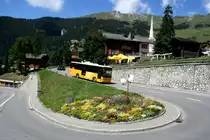 Ein Irisbus Crossway Postauto auf der Linie 12.251 Verbier - Le Châble In Verbier; 21.08.2016