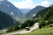 Ein Irisbus Crossway auf der Linie 12.251 Le Châble - Verbier unterhalb von Médires; 21.08.2016