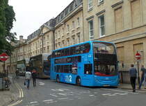 Stadtlinienbusse am 19.6.2016 in Oxford, Grafschaft Oxfordshire, England /