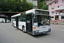 MGB Bahnersatz Andermatt-G�schenen infolge Entgleisung in der Sch�llenen: MB 405N ex. BSU Nr. 63, dieser Wagen ist sonst in Airolo f�r Milit�rtransporte stationiert, G�schenen, 11.09.2016.