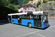 MGB Bahnersatz Andermatt-G�schenen infolge Entgleisung in der Sch�llenen: MB 405N ex. Luzern, dieser Wagen ist sonst in Airolo f�r Milit�rtransporte stationiert, G�schenen, 11.09.2016.