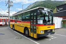 MGB Bahnersatz Andermatt-G�schenen infolge Entgleisung in der Sch�llenen: NAW Postauto TI (sonst Reserve in Airolo) in Andermatt, 11.09.2016.